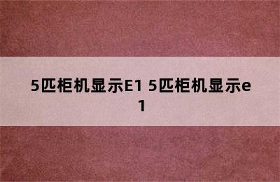 5匹柜机显示E1 5匹柜机显示e1